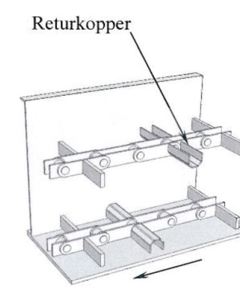Bucket for return f/Crocus chain conveyor M&M
